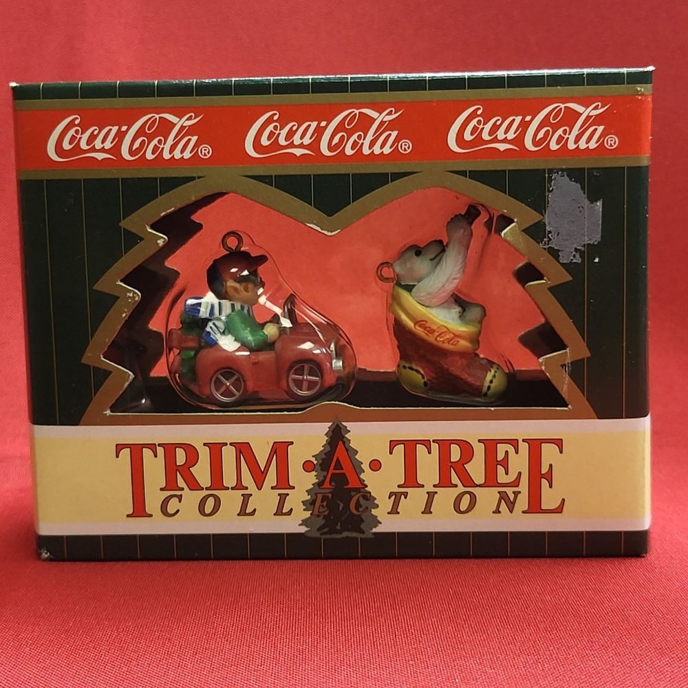 Coca Cola Polar Bear & Elf Cavanagh Trim A Tree Collection 1996